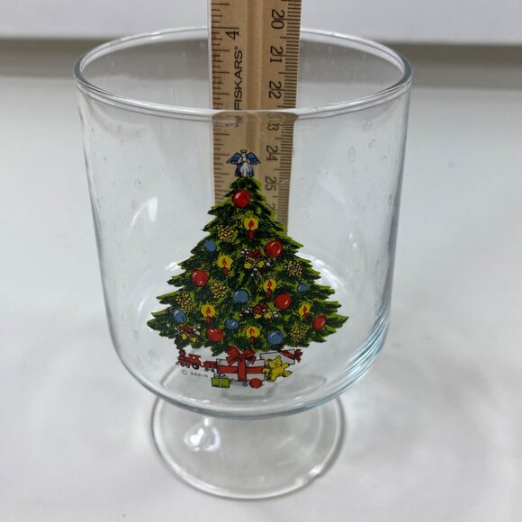 Vintage Christmas Tree Glass Jar With Lid By Sabin - Angel Topper Teddy Bear Tra - Picture 9 of 9